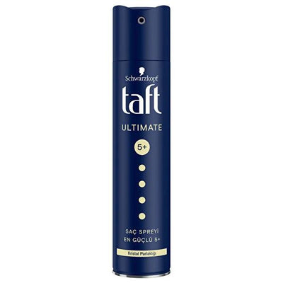 Taft Ultimate Hair Spray - 48 Hour Extra Strong Hold & Crystal Shine - Long Lasting Hair Styling Spray