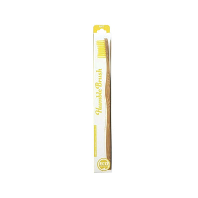 Humble Brush Soft Adult Manual Toothbrush - Gentle Dental Care for Sensitive Teeth, Soft Bristles, Yellow