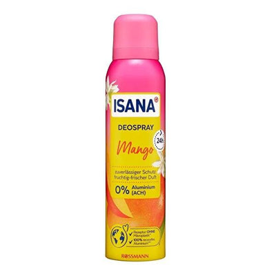 Isana Mango Deodorant - 24 Hour Protection, Vegan & Alcohol-Free, Dermatologically Tested - Long Lasting Freshness