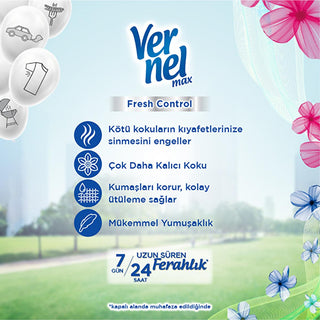 vernel-max-fresh-control-laundry-softener-bottle, floral-freshness-laundry-softener Vernel Max Fresh Control - Concentrated Laundry Softener with Floral Freshness - 1320 ml Vernel Max Fresh Control - Long-Lasting Floral Freshness vernel, laundry-softener, flower-freshness, concentrated-softener, odor-protection, long-lasting-fragrance, fabric-care, washing, softener, ai-generated