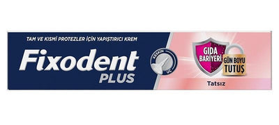 Fixodent Plus: Strong Hold Denture Adhesive with Food Barrier - Tasteless Denture Cream, 40 gr - All-Day Comfort & Confi