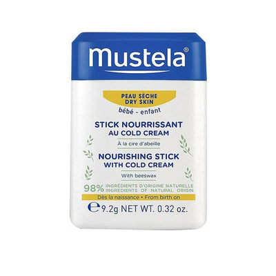 Mustela Nourishing Lip Care Stick with Cold Cream - Natural, Portable Moisturizer for Dry Lips & Skin