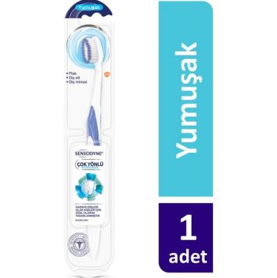 Sensodyne Soft Bristle Manual Toothbrush for Sensitive Teeth - Gentle Oral Care & Multi-Directional Cleaning
