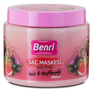 Benri Fig & Olive Oil Hair Mask: Deeply Moisturizing Hair Treatment for Dry & Frizzy Hair - 500ml Benri Fig & Olive Hair Mask: Moisturize Dry, Frizzy Hair hair mask, hair conditioner, fig and olive oil hair mask, moisturizing hair mask, hair treatment for dry hair, natural hair mask, hair mask for frizzy hair, olive oil hair treatment, Benri hair mask, hair mask 500ml, dry hair, frizzy hair, damaged hair, hair hydration, natural ingredients, hair shine, hair manageability, hair nourishment, fig extract, oli