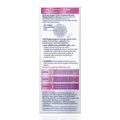 NIVEA Anti-Aging Facial Serum - Cellular Expert Filler Hyaluronic Acid Plumping Serum for Wrinkles, Hydration, and Skin 