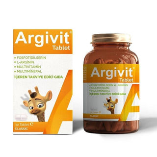 Argivit Dietary Supplement Multivitamin & Multimineral Tablets - Gluten-Free, GMP Certified Argivit Multivitamin Supplement - Gluten-Free & GMP Certified Dietary Supplement, Multivitamin, Multimineral, L-Arginine, Fosfotidilserin, Gluten-free Supplement, Paraben-free Supplement, GMP Certified Supplement, Health Supplements, Nutritional Supplements, Wellness Products