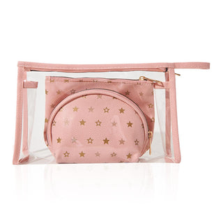 Eklips 3-Piece Handbag Set - PVC Clear Outer Bag with Faux Leather Inner Bags Eklips 3-Piece Handbag Set - Stylish & Organized handbag set, PVC handbag, faux leather bags, clear purse, multi-compartment bag, women's accessories, fashion handbags, organized carry, stylish bags, coordinated bags, PVC material, faux leather, various sizes, handbag organization, fashion accessories, women's handbags