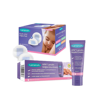 Lansinoh Nursing Cream and Breast Pads Set - Soothe Sore Nipples & Absorb Leakage with Lansinoh Nipple Cream 40ml & Blue Lock Breast Pads 100pcs Lansinoh Nursing Cream & Breast Pads Set nursing cream, breast pads, breastfeeding support, nipple relief, Lansinoh, new mom essentials, breastfeeding comfort, sore nipple relief, breast milk leakage solution