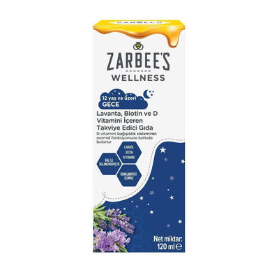 Zarbee's Wellness Lavender Dietary Supplement - Biotin & Vitamin D Liquid Formula for Adults & Children Over 12