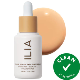 ILIA Super Serum Skin Tint SPF 40: Hydrating Foundation with Hyaluronic Acid & Squalane - Dewy Coverage, Clean Beauty ILIA Tinted Serum SPF 40: Dewy, Light Coverage Foundation tinted serum foundation, SPF 40 foundation, vegan skin tint, hyaluronic acid foundation, niacinamide serum, dewy finish foundation, clean beauty foundation, light coverage foundation, squalane skin tint, cruelty-free foundation, tinted serum, SPF foundation, vegan tint, hyaluronic acid, niacinamide, dewy finish, clean beauty, light co