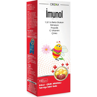 imunol syrup bottle 150ml, imunol syrup in a glass, imunol syrup ingredients Selinecza İmunol Syrup - Immune Support | 150 ml İmunol Syrup 150ml - Immune Support Drink immune-support, children-syrup, adults-syrup, echinacea, propolis, vitamin-c, beta-glucan, zinc, liquid-supplement, ai-generated