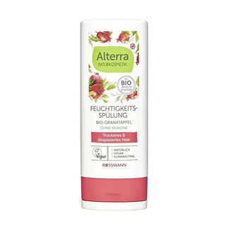 Alterra Moisturizing Hair Cream with Aloe Vera and Pomegranate Seed Extract - Vegan, Climaneutral Certified - 6.76 fl oz Alterra Moisturizing Hair Cream - Vegan & Climaneutral moisturizing hair cream, vegan hair care, aloevera hair treatment, pomegranate seed hair cream, climate-friendly hair products, hair nourishment, dry hair solution, damaged hair repair, eco-friendly cosmetics, vegan cosmetics, climaneutral certified products