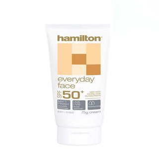 Hamilton Sunscreen Face Cream SPF50+ - Matte Finish, Non-Comedogenic, Moisturizing with Aloe Vera & Vitamin E