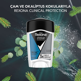 Rexona Men Clinical Protection Stick Deodorant Clean Scent - 45ml