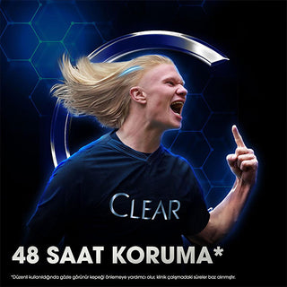 Clear Men Erling Haaland Lemon Shampoo: 48-Hour Dandruff Protection for Oily Scalp - Scalp Recharge & Refreshing Sensation Clear Men Erling Haaland Shampoo: Dandruff Protection & Oily Scalp Clear Men shampoo, anti-dandruff shampoo, men's shampoo, scalp recharge shampoo, lemon shampoo, Erling Haaland shampoo, shampoo for oily scalp, 48 hour dandruff protection, hair care, men's grooming, scalp health, dandruff control, refreshing shampoo, invigorating shampoo, hair cleanser, lemon extract, menthol, piroctone