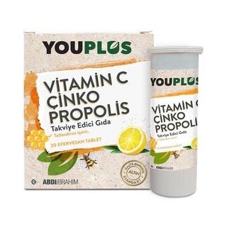 Youplus Vitamin C Effervescent Tablets with Zinc and Propolis - Immune System Support Supplement for Adults Youplus Vitamin C Effervescent Tablets - Immune Support Supplement Vitamin C Supplement, Effervescent Tablets, Zinc and Propolis, Immune System Support, Dietary Supplement for Adults, Health and Wellness, Immune Boost, Energy Metabolism, Bone Health, Convenient Supplements, Lemon Flavored, Adults Health Supplements