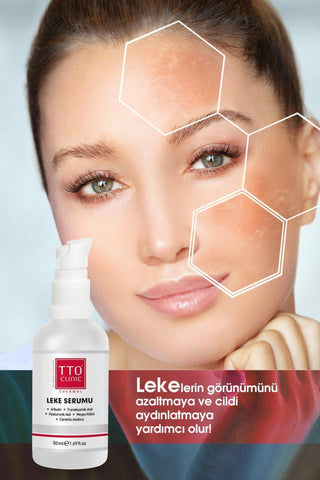 tto clinic leke serumu 50ml bottle, application of tto clinic leke serumu on skin Selinecza TTO Clinic Leke Serumu - 50ml TTO Clinic Leke Serumu - 50ml tto-clinic, leke-serumu, skin-care, acne-treatment, blemish-remover, dark-spot-serum, lightweight-serum, serum-for-all-skin-types, selinecza, ai-generated