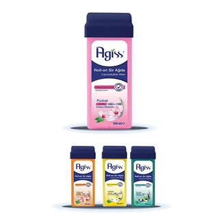 Agiss Roll-On Wax for Sensitive Skin - Natural Resin Hair Removal, Easy Application, Perfect for Legs & Arms - 3.38 fl oz Agiss Roll-On Wax - Gentle Hair Removal for Sensitive Skin roll on wax, hair removal wax, sensitive skin wax, natural resin wax, pudralı sir ağda, at home waxing, wax for legs and arms, hair removal for sensitive skin, wax, hair removal, sensitive skin, natural resin, at-home hair removal, waxing, legs, arms, beauty, personal care, women's hair removal, painless hair removal, sugar-free 