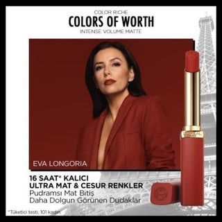 Loreal Paris Color Riche: Volumizing Matte Lipstick with Hyaluronic Acid - Intense Long Lasting Orange Color Loreal Paris Volumizing Matte Lipstick | Long Lasting Color matte lipstick, volumizing lipstick, hyaluronic acid lipstick, long lasting lipstick, orange lipstick, Color Riche lipstick, Loreal lipstick, matte ruj, intense volume lipstick, lipstick, lip color, lip enhancement, matte finish, volumizing, long-lasting, hydrating, fuller lips, makeup, cosmetics, beauty, lip care, gifts for her, date night,