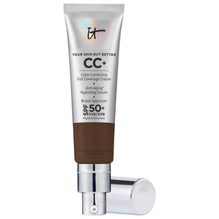 CC+ Cream: Full Coverage Color Correcting Foundation with SPF 50+ | Hydrating, Anti-Aging, Conceals Redness & Acne Scars CC+ Cream Foundation: Full Coverage, SPF 50, Color Correcting CC+ cream, full coverage foundation, SPF 50 foundation, color correcting foundation, anti-aging foundation, hydrating foundation, foundation for acne scars, foundation for redness, natural finish foundation, hyaluronic acid foundation, foundation, makeup, face makeup, full coverage, natural finish, SPF 50+, hyaluronic acid, nia