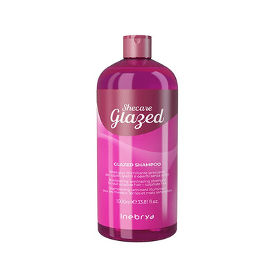 Inebrya Shecare Glazed Shampoo for Matte & Dull Hair - 1000ml, Shine Enhancing & Nourishing Hair Care