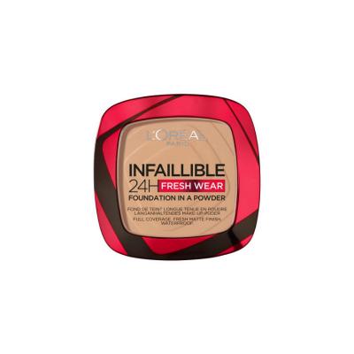 L'Oreal Paris Infaillible Golden Beige Powder Foundation: 24H Fresh Wear, Matte Finish & Oil Control, Long-Lasting Cover