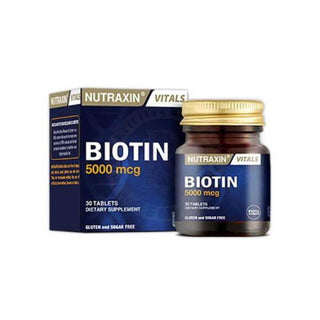 Nutraxin Biotin 5000mcg: Max Strength Hair, Skin & Nails Supplement (30 Tablets) - Supports Healthy Growth & Beauty Nutraxin Biotin 5000mcg - Hair, Skin & Nails Supplement biotin 5000mcg, biotin supplement, hair skin nail vitamins, biotin tablets, biotin for hair growth, Nutraxin biotin, dietary supplement biotin, biotin 30 tablets, biotin, hair growth, nail strength, skin health, dietary supplement, beauty supplement, adult supplement, hair vitamins, nail vitamins, skin vitamins, beauty, health, wellness, 