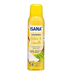 Isana Coconut & Vanilla Deodorant Spray - Aluminum-Free, Vegan, 24hr Protection Isana Coconut & Vanilla Deodorant - 24hr Protection, Vegan & Aluminum-Free coconut vanilla deodorant, aluminum-free deodorant spray, vegan deodorant, dermatologically tested deodorant, alcohol-free deodorant, long-lasting freshness deodorant, natural deodorant spray, Isana deodorant, cruelty-free deodorant, sensitive skin deodorant, 24-hour deodorant protection, vegan-friendly personal care, natural fragrance deodorant
