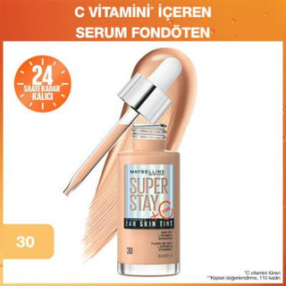 maybelline super stay skin tint 30 product image, maybelline skin tint bottle close up Maybelline New York Super Stay Skin Tint - 30 | Hydrating Formula Maybelline Super Stay Skin Tint 30 - Flawless Finish maybelline, skin-tint, foundation, hydrating, makeup, beauty, cosmetics, radiant-skin, flawless-finish, ai-generated