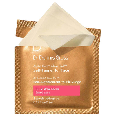Alpha Beta¨ Glow Pad: Exfoliating Self-Tanner Towelette for Face | Achieve a Natural, Non-Streaky Sunless Tan with Vitam