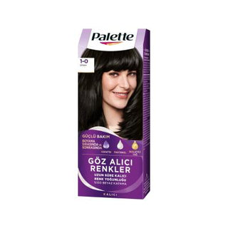Palette Göz Alıcı Renkler 1-0 Siyah Saç Boyası - Intense, Long-Lasting Hair Dye with Keratin Mask Palette Göz Alıcı Renkler Hair Dye - Intense Color & Keratin Mask hair dye, intense hair color, long-lasting hair dye, keratin hair mask, gray hair coverage, Palette Göz Alıcı Renkler, hair care, cosmetic, beauty products, vibrant hair color, conditioning hair dye, black hair dye, 1-0 Siyah Saç Boyası
