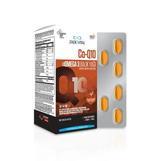 co-q10 omega 3 fish oil supplement capsules, zade vital omega 3 blister pack Zade Vital Co-Q10 Omega 3 Fish Oil - 30 Capsules Zade Vital Co-Q10 Omega 3 Fish Oil | 30 Capsules zade-vital, coq10, omega-3, fish-oil, dietary-supplement, adult-supplement, health-support, nutritional-supplement, ai-generated, wellness