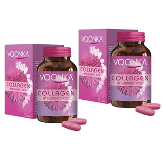 Voonka Collagen Hyaluronic Acid Supplement for Skin Health - 2 Pack of 32 Tablets Voonka Collagen Hyaluronic Acid for Skin Health Collagen Supplement, Hyaluronic Acid Tablets, Dietary Supplements for Skin Health, Vitamin C Supplement, Zinc and Biotin for Hair and Nail Health, Adult Health Supplements, Skin Health, Hair Care, Nail Care, Wellness, Dietary Supplements, Health Supplements