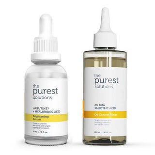 the purest solutions brightening serum 30ml, the purest solutions oil control toner 200ml, skincare set for dark spots and blackheads The Purest Solutions Brightening Serum & Oil Control Toner Set | 30ml + 200ml Brightening Serum & Oil Control Toner Set | The Purest Solutions brightening-serum, oil-control-toner, skincare-set, the-purest-solutions, dark-spots, blackheads, skin-care, moisturizing, ai-generated, facial-toner