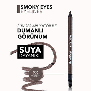 Flormar Smoky Eyes Bronze Eyeliner Pencil: Waterproof, Smudge-Proof, Long Lasting, & Highly Pigmented for Effortless Smoky Eyes Flormar Bronze Eyeliner: Waterproof, Smudge-Proof Smoky Eyes smoky eyes eyeliner, waterproof eyeliner pencil, smudge proof eyeliner, long lasting eyeliner, highly pigmented eyeliner, bronze eyeliner, matte eyeliner, eyeliner with smudger, cotton oil eyeliner, Flormar eyeliner, eyeliner, eye makeup, smoky eye, bronze, smudge-proof, water resistant, long-wearing, high pigment, cotton