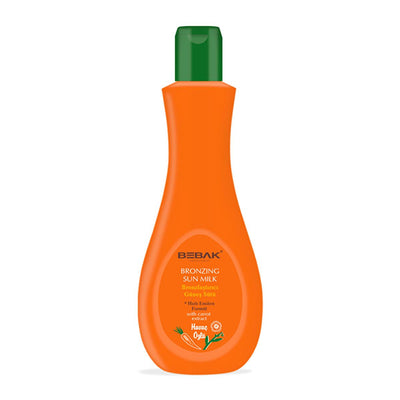Bebak Carrot Tanning Lotion 215ml: Achieve a Deep, Fast Tan While Moisturizing & Prolonging Your Bronzed Glow