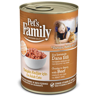 Pet's Family Beef Canned Cat Food - Complete Adult Diet with Taurine & Vitamins - Delicious & Affordable Wet Cat Food Pet's Family Beef Cat Food - Complete Nutrition for Adult Cats canned cat food, adult cat food, beef cat food, wet cat food, taurine cat food, affordable cat food, cat food with vitamins, complete cat diet, cat food, pet food, beef flavor, vitamins, taurine, easy to serve, convenient, healthy, palatable, cat diet, complete nutrition, cat health, cat wellbeing, family pets, cat owners, pet pa