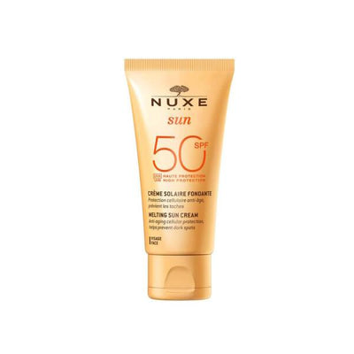 Nuxe Sun Cream SPF50 - Face Sunscreen for Anti-Aging Protection, Natural Tan & Sensitive Skin - Broad Spectrum, Non-Come