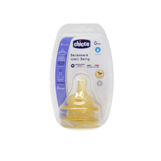 Chicco Baby Bottle Teat 2 Pack Rubber Normal Flow 0 Month+