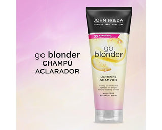John Frieda Go Blonder Lightening Shampoo for Blonde Hair - 250ml, Nourishing & Strengthening