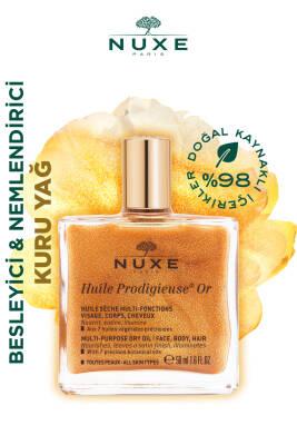 Nuxe Huile Prodigieuse Or: Shimmering Golden Dry Oil for Face, Body & Hair - Natural Multi-Purpose Illuminating Oil Nuxe Huile Prodigieuse Or: Shimmering Oil for Radiant Skin & Hair Nuxe Huile Prodigieuse Or, shimmering dry oil, golden shimmer oil, multi-purpose oil, natural beauty oil, face body hair oil, illuminating oil, pariltili kuru yag, altin pariltili yag, cosmetic oil, face oil, body oil, hair oil, natural ingredients, shimmering oil, golden oil, radiant skin, luminous skin, dry oil, non-greasy, hy
