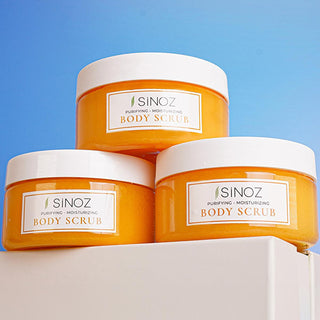 Sinoz Gold Aura Body Scrub - Exfoliating Sea Salt Scrub for Smooth, Moisturizing Skin - Natural Oils & Vitamin E Sinoz Body Scrub: Exfoliate & Moisturize for Smooth Skin body scrub, exfoliating scrub, moisturizing body scrub, sea salt scrub, natural body scrub, Sinoz body peeling, Gold Aura body scrub, body scrub for smooth skin, body exfoliant, skin exfoliation, moisturizing scrub, tea tree oil scrub, coconut oil scrub, cucumber seed oil, vitamin E, glycerin, gold aura scent, smooth skin, radiant skin, dry