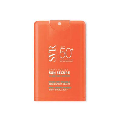 SVR Sun Secure Pocket Spray SPF50+ Sunscreen Spray for Babies, Children, and Adults - UVA-UVB Protection, Transparent Fo