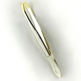 Perge Solingen Gold Plated Tweezers - Precision Grooming Tool for Eyebrow Shaping & Small Object Handling