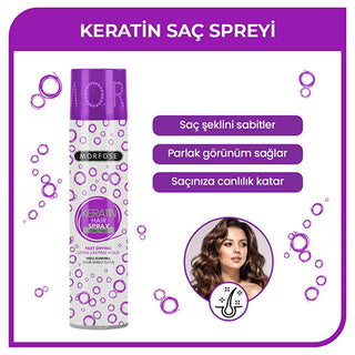 Morfose Keratin Hair Styling Spray - Strong Hold, Nourishing, and Protective Hair Spray with Keratin Morfose Keratin Hair Spray - Nourishing & Strong Hold Keratin Hair Spray, Hair Styling Spray with Keratin, Strong Hold Hair Spray, Nourishing Hair Spray, Protective Hair Styling Product, Hair Care, Fragile Hair, Damaged Hair, Hair Styling, Keratin-based Hair Products