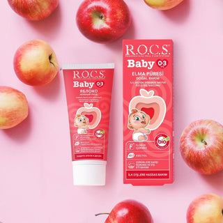 ROCS Baby Toothpaste 35ml - Gentle Apple Flavored Oral Care for Infants & Toddlers ROCS Baby Toothpaste - Gentle Apple Flavor for Infants baby toothpaste, infant oral care, toddler dental hygiene, natural baby toothpaste, apple flavored toothpaste for babies, gentle toothpaste, safe for infants, early dental care, oral hygiene for babies, parenting essentials