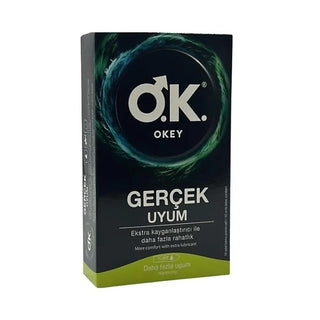 Okey Condoms - Gerçek Uyum Lubricated for Comfort & Safety - Pack of 10 Okey Condoms: Comfort & Safety in Intimacy condoms, contraception, safe sex, lubricated condoms, comfortable protection, intimate protection, sexual health, adult contraceptives, safe intimacy, condom pack, lubricated for comfort