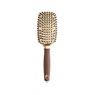 Olivia Garden Expert Care Flex Boar Bristles Gold Brown Hair Brush for Gentle Hair Care & Styling Olivia Garden Expert Care Flex Boar Bristles Hair Brush Hair brush, Boar bristle hair brush, Olivia Garden Expert Care, Flex hair brush, Gold Brown hair brush, Gentle hair care, Hair styling tools, Professional-grade hair care, Dry hair care, Damaged hair care, Curly hair care, Hair detangling, Hair styling, Hair care routine, Bathroom essentials, Travel hair care