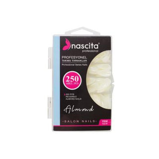 Nascita 250-Piece Almond-Shaped Artificial Nails Set - Reusable, Easy Application & Removal Nascita 250 Piece Almond Artificial Nails artificial nails, almond shaped nails, reusable nails, nail beauty products, temporary nail enhancement, nail art, nail fashion, cosmetic nail products, beauty enhancements