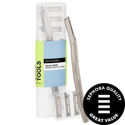 Metal Facial Razor - Achieve Smooth Skin, Precise Eyebrow Shaping, & Enhanced Skincare Absorption - Includes Refills & T